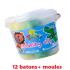 Pâte à modeler 12 Batons + moules