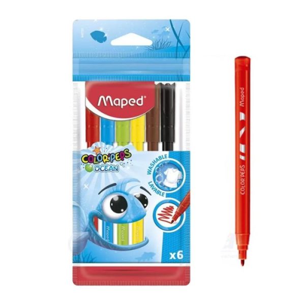 PACK DE 6 FEUTRES MAPED OCEAN - ASSORTIS