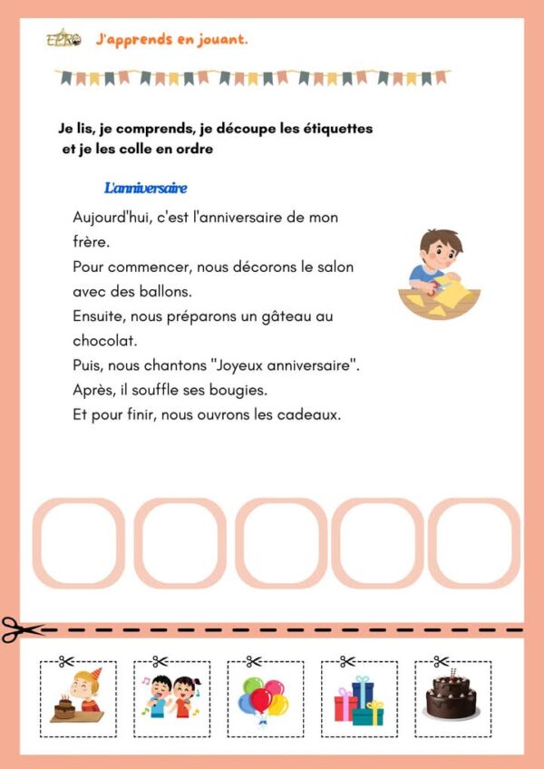 J'apprends en jouant : je lis , je coupe , je colle