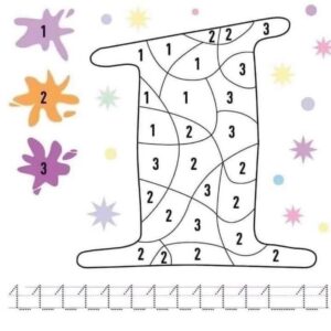 Coloriage : chiffre / تلوين ارقام