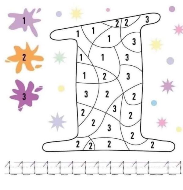 Coloriage : chiffre / تلوين ارقام